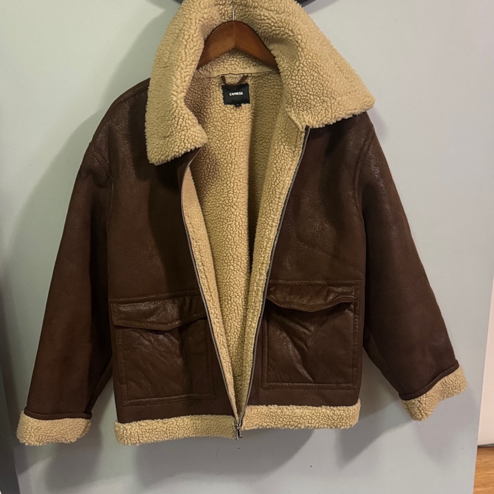Express Brown Shearling Jacket